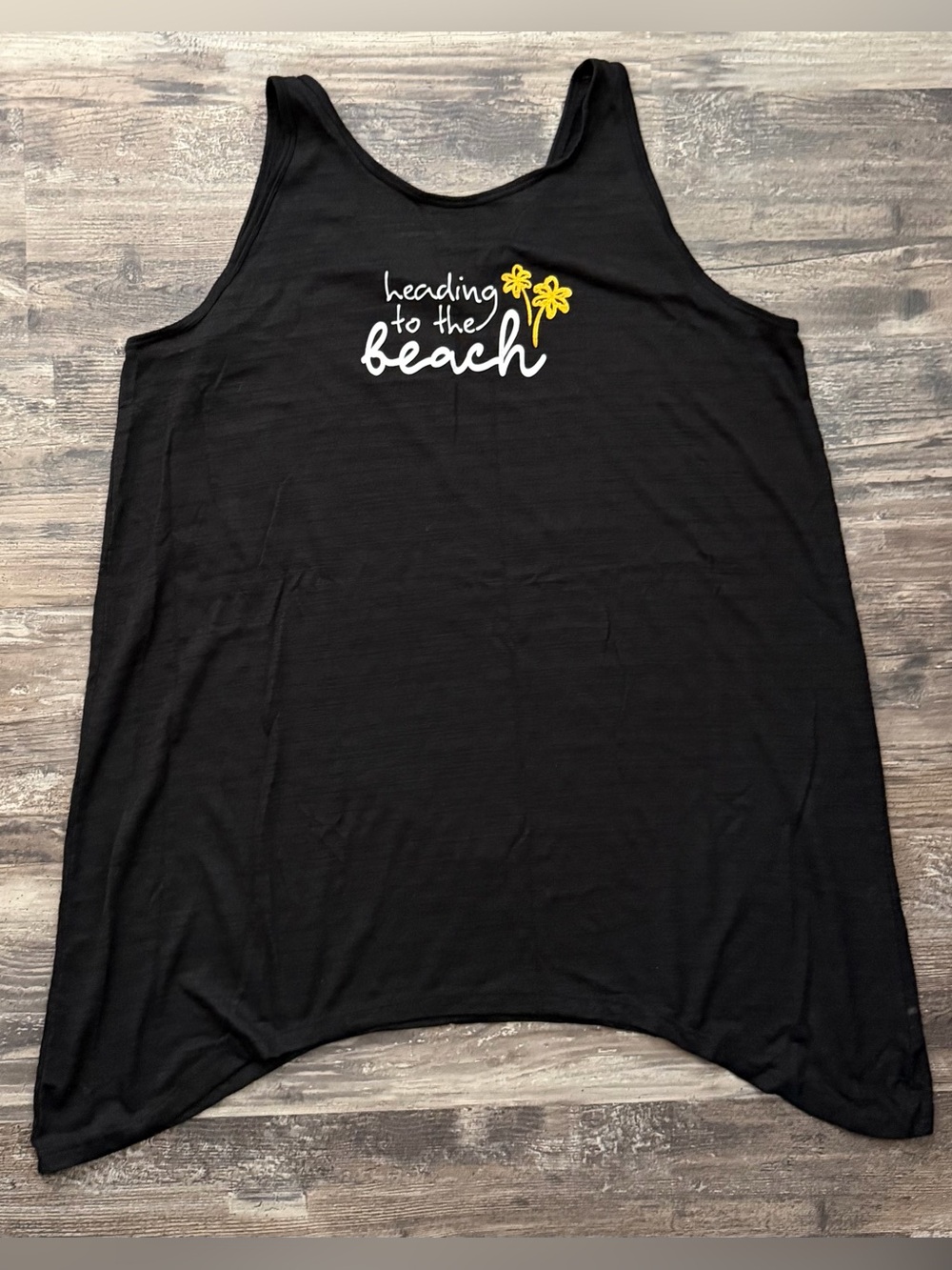 Wave Zone black sleeveless swim beach pool coverup women’s 2x/3x palm trees